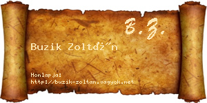 Buzik Zoltán névjegykártya